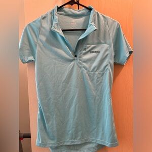 Sherpa brand. Light blue short sleeve top. Only work once.